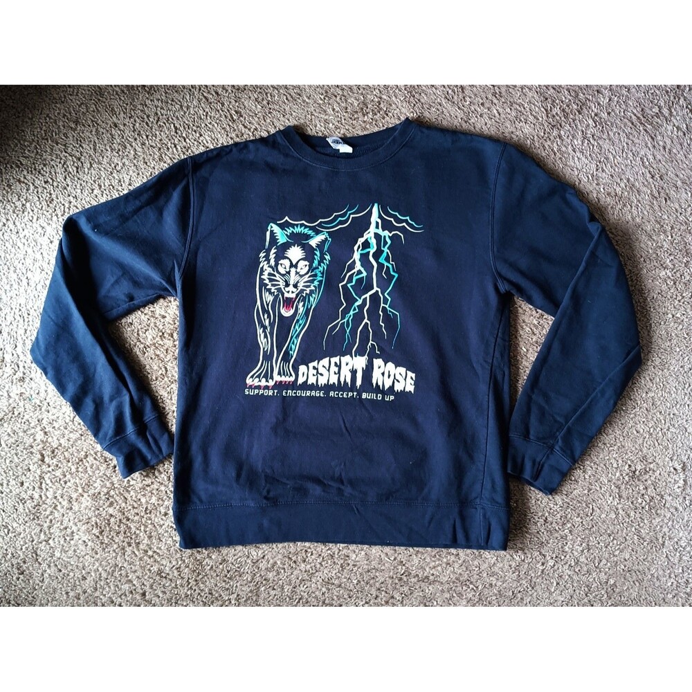 Independent Trading Company Wolf Sweatshirt Men's Medium Navy Blue Graphic